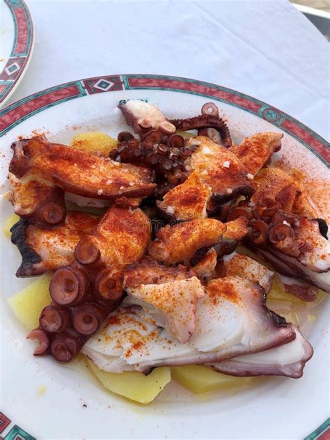 A Photo Of Pulpo A La Gallega Traditional Spanish Octopus Dish Stock