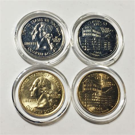 Lot Of Four P D Kentucky States Commemorative Quarters Two Are