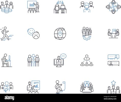 Corporate Communications Line Icons Collection Messaging Strategy