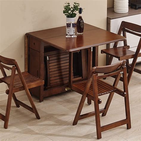 Oiakus Folding Dining Table Wooden Extendable Table Drop Leaf Dining