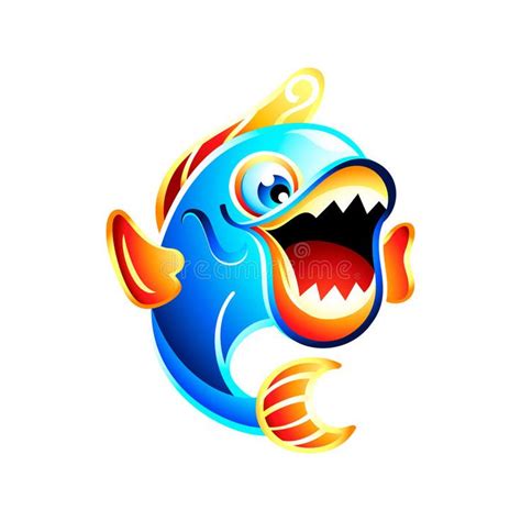 Fun fish. Colorful jumping funny fish with big mouth open #Sponsored ...