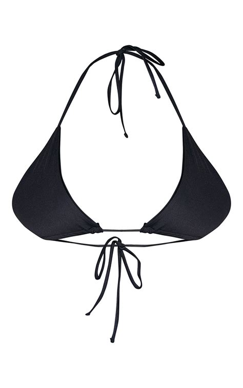 Plus Black Triangle Bikini Top Plus Size Prettylittlething Aus