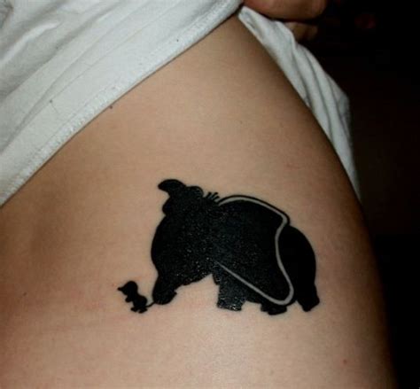 Adorable Dumbo Silhouette Tattoo Disney Inspired Tattoos Disney