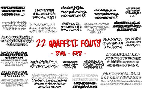 22 Svg Graffiti Font Bundle Urban Font Bundle Cricut Etsy Uk