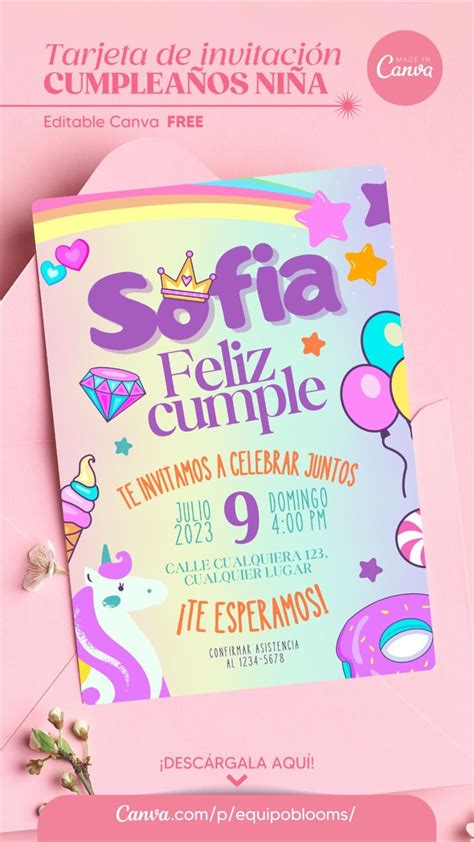 Pin on Plantillas Canva Invitación Cumpleaños Infantil