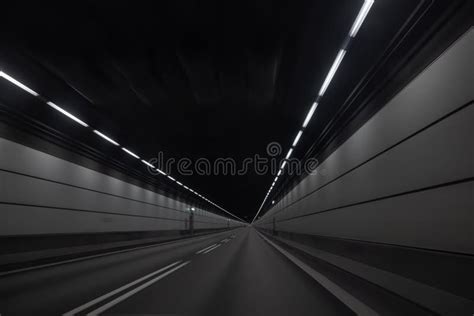 Inside Of The Tunnel Leading From Kobenhavn To Malmo Famous Motorway
