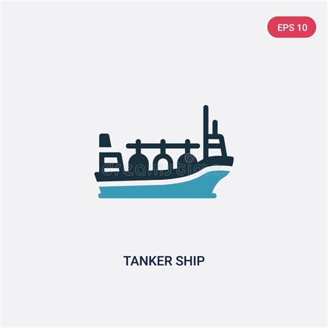 Two Color Tanker Ship Vector Icon From Nautical Concept Stock Vector