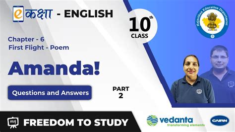 Ncert Cbse Rbse Class 10 First Flight English Poem Amanda Questions And Answers