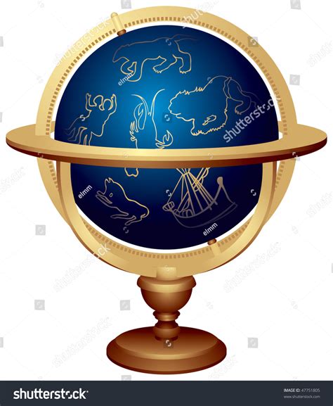 Star Globe Celestial Globe Used Astronomy Stock Vector Royalty Free