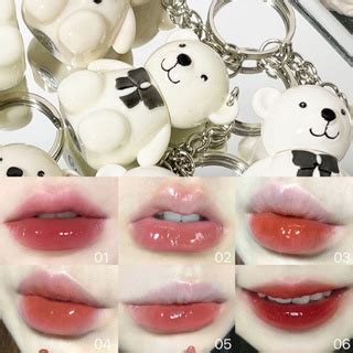 Lápiz Labial Líquido De Gelatina Sexy Blanco Lindo Oso Glaseado De