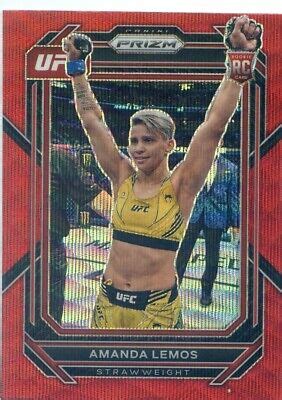 2023 Panini Prizm UFC AMANDA LEMOS RC ROOKIE 151 RUBY RED WAVE PRIZM