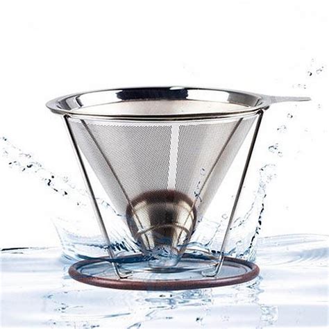 Justmysport Stainless Steel Double Mesh Filter Coffee Dripper Reusable