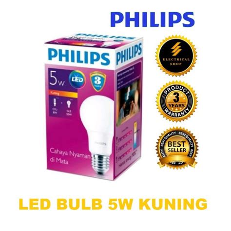 Lampu Bohlam LED Philips 5 Watt Kuning Warm White Lazada Indonesia