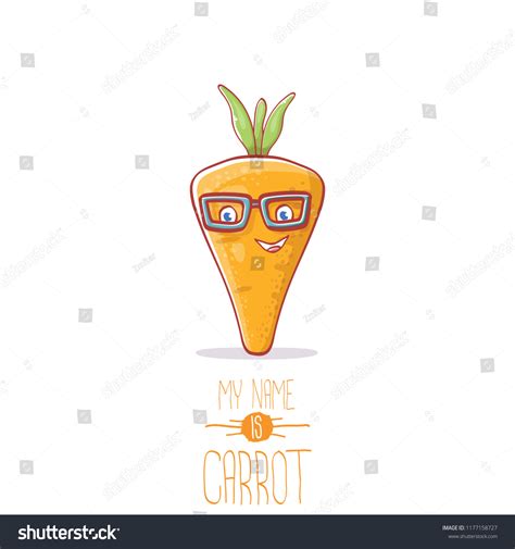 Vector Funny Cartoon Cute Carrot Character Stock Vector Royalty Free