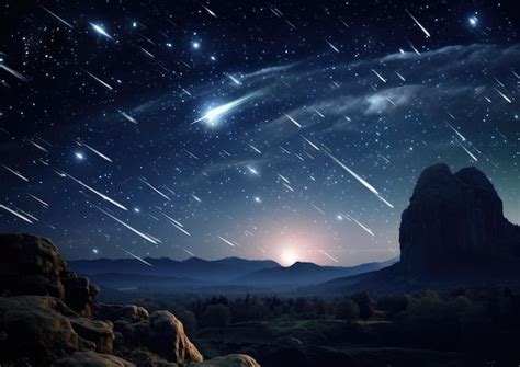 Premium AI Image | A meteor shower event originating from an asteroid