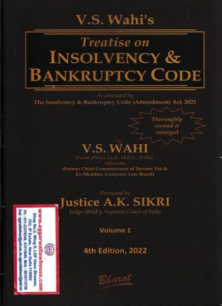 Taxmann Bare Act Insolvency And Bankruptcy Code 2016 Pocket Edition 2020 Aggarwal Law House