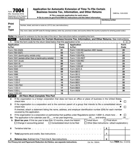 Free Fillable Form 7004 Printable Forms Free Online