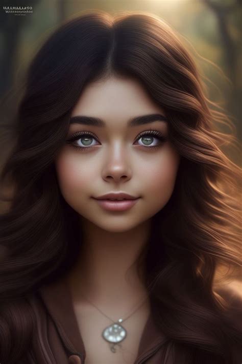 A Digital Painting Of A Woman With Long Hair And Blue Eyes Wearing A