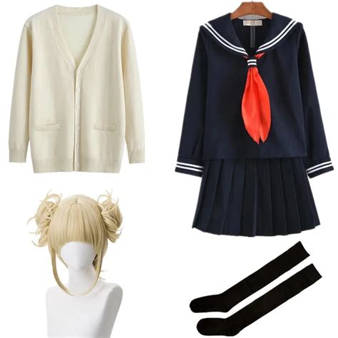 Anime My Hero Academia Boku No Hero Academia Cosplay Costume Himiko Toga Jk Uniform Sweater Coat