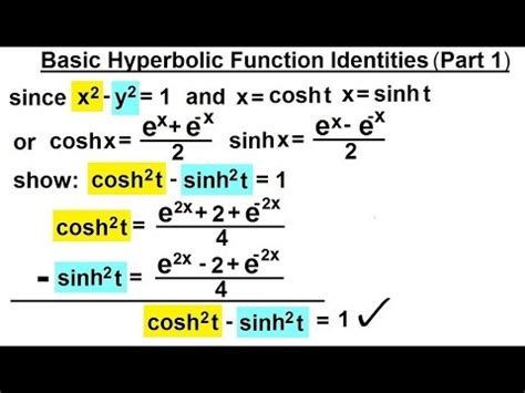 Calculus Hyperbolic Functions Of Basic Hyperbolic Function