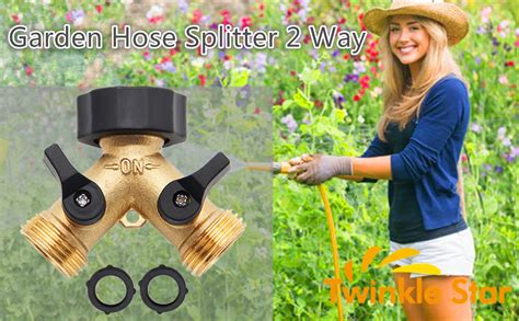 Twinkle Star Garden Hose Splitter Way Heavy Duty Y Connector Brass