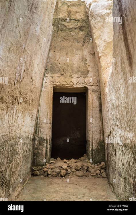 A Mycenaean Tomb entrance, one of about 20 at the Mycenaean necropolis ...