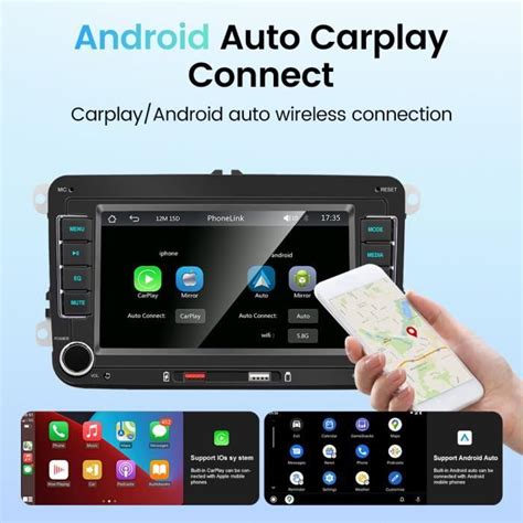 Gearelec Autoradio Pouces Pour Vw Carplay Sans Fil Android Auto