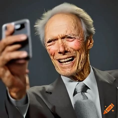 Clint Eastwood Taking A Selfie With A Mischievous Smile On Craiyon