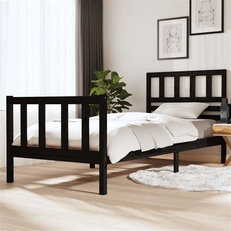 Estrutura Cama De Solteiro X Cm Madeira Maci A Preto Boutikxl