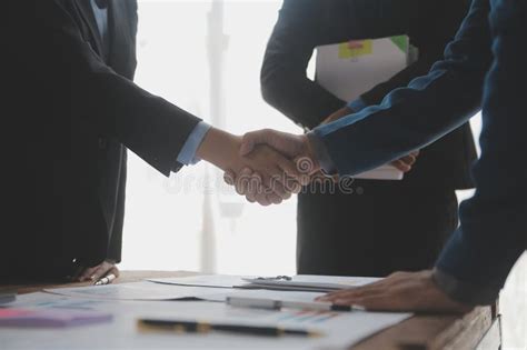 Business Handshake For Teamwork Of Business Merger And Acquisition Successful Negotiate Hand