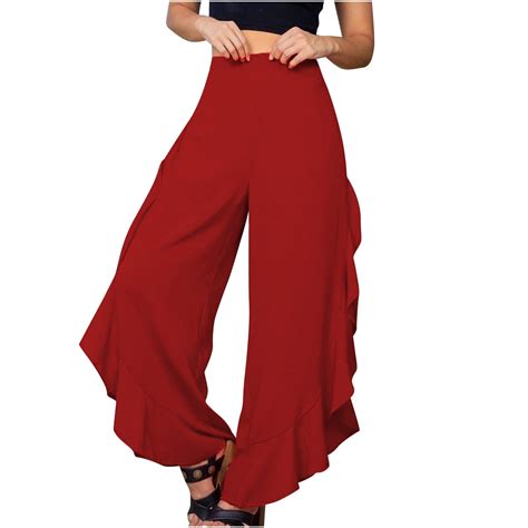 Reduce Price Hfyihgf Women S Layered Wide Leg Flowy Cropped Palazzo