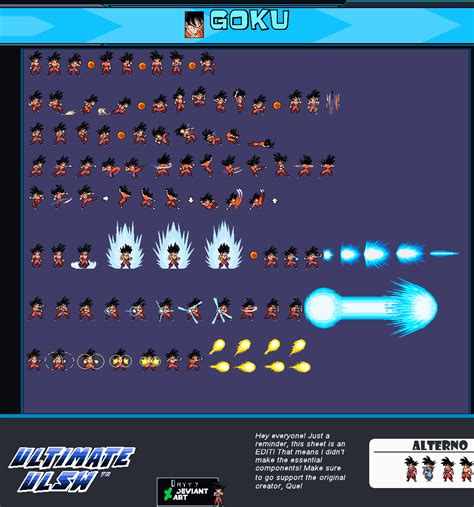 Goku Base Whis Gi Sprite Sheet Ulsw By Dryy7 On Deviantart