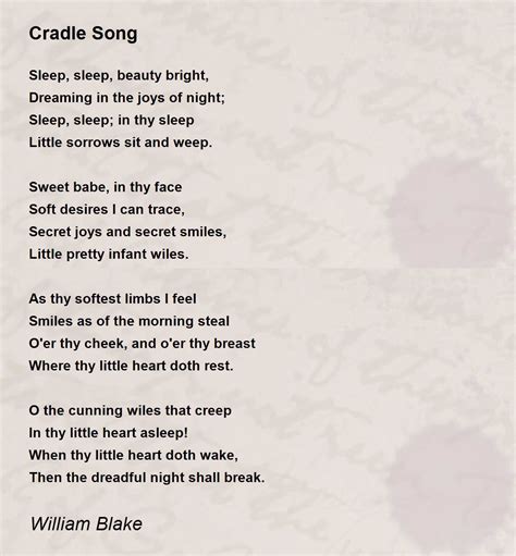 A Cradle Song William Blake Telegraph