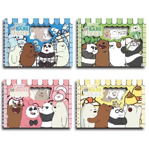 Jual Buku Stiker Bare Bears Aesthetic Journal Diary Sticker Book