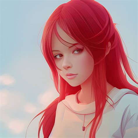 Realistic Beautiful Anime Girl With Red Hair 21 By Tobithenoob On