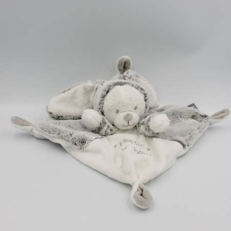 Doudou Plat Ours D Guis En Lapin Blanc Gris Happy Baby Orchestra Premaman