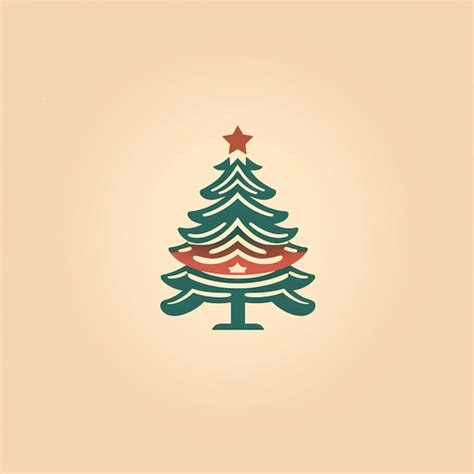 Premium Ai Image Flat Color Christmas Tree Logo Vector