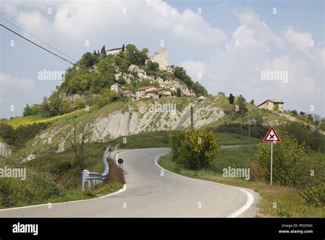 road and the Castle of Canossa, Emilia-Romagna, Italy Stock Photo - Alamy