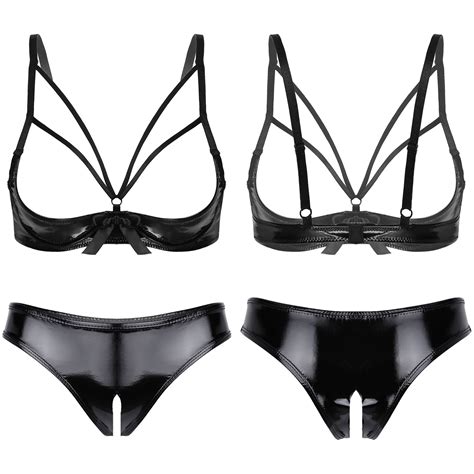Open Cup Crotchless Lingerie With Strappy Detailing Free Shipping
