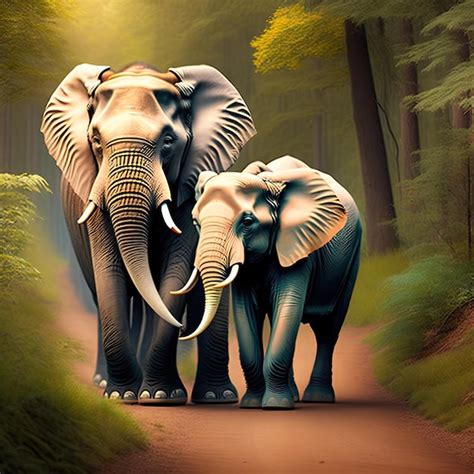 Premium AI Image | Elephants in the forest