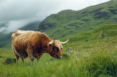 Vache Majestueuse Des Highlands Paissant Dans Les Highlands D Cosse