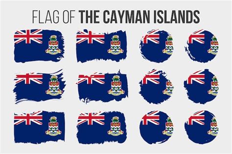 Premium Vector Cayman Islands Flag Brush Stroke And Grunge Flags Of