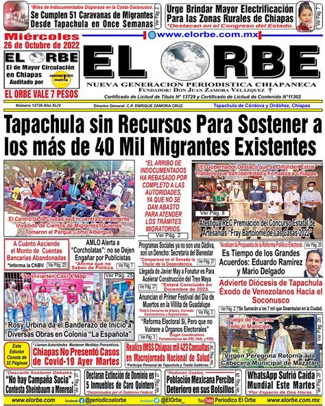 OCTUBRE 26 DE 2022 Periódico El Orbe