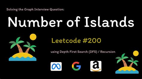 Number Of Islands Leetcode 200 JavaScript Recursion DFS YouTube