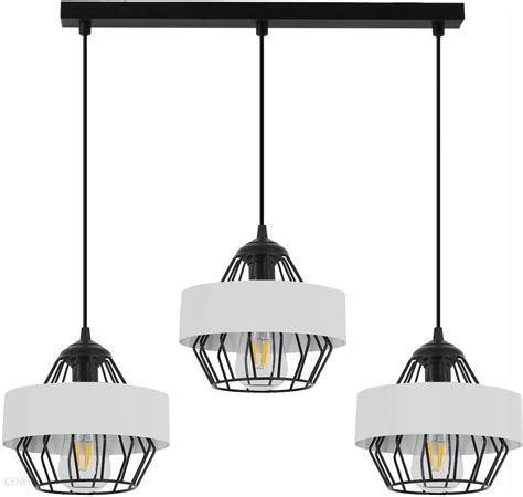 Lampex Lampa Wisząca Biała Czarna Żyrandol Nad Stół Metal Lpx01193L