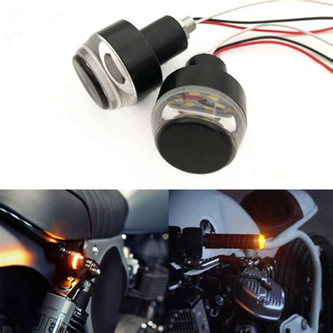 Set Motorcycle Handle Handlebar Turn Signal Led Light Lamp Indicator