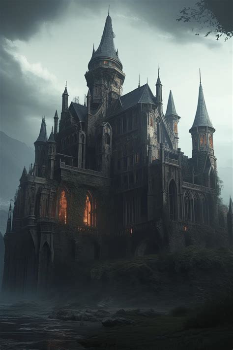 huge gothic castle with fantasy environment, Generate Ai 22717204 Stock ...