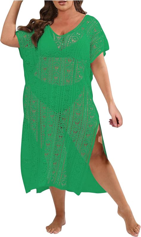 Lightening Deals Bathing Suit Cover Up For Women Plus Size Bikini Beach Dress Sexy Crochet