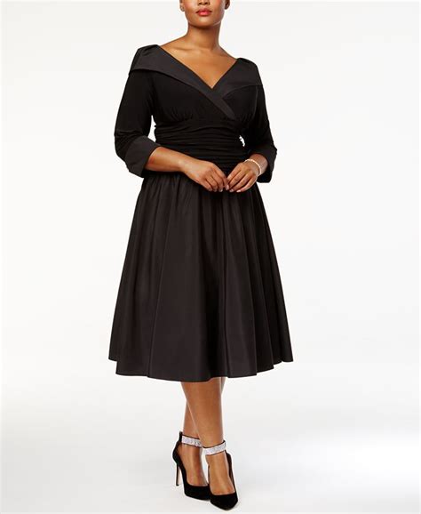 Jessica Howard Plus Size Portrait Collar A Line Dress Macys