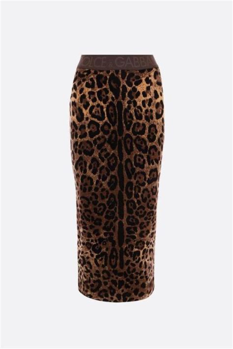 돌체앤가바나 여성 스커트 Leopard printed jacquard cenille skirt DOLCE GABBANA